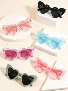 3副女孩派对眼镜，独特的心形设计，贴合舒适，造型优美，非常适合派对拍照和旅行。 - 彩色 - 查看 4