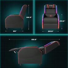 ccHomall - Silla reclinable de Masaje LED para Juegos Estilo Carreras sofá para Sala de Estar cómodo ergonómico para Cine en casa Rojonn - Rojo - Ver 3