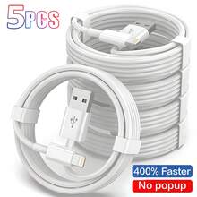 1/2/5 piezas Cable de carga rápida y transferencia de datos USB a Lightning de 20W y 3.3Ft/100cm, compatible con iPhone 14/13/12/11/Pro Max Plus Series - Blanco - Blanco - Ver 13