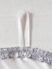 Tween Girl Frill Trim Camisole Top And Frill Trim Laser Cut Layered Skirt Set, Spring/Summer - Silver - View 5