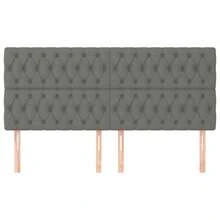 vidaXL Kopfteil Dunkelgrau 180 x 7 x 118/128 cm Stoff - Grau - Übersicht 1