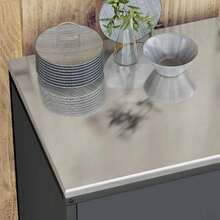 vidaXL Ensemble de rangement cuisine avec étagère 2 pcs Anthracite - Gris - Voir 5