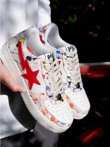 A BATHING APE 真皮经典舒适低帮时尚运动鞋，男女通用 - 杏色 - 查看 4