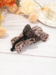 1 chiếc kẹp tóc hình nơ và quả chuối đan móc tối giản, thanh lịch, thích hợp cho mùa thu/đông, kẹp càng cua, kẹp tóc cài, kẹp tóc cài đầu, phụ kiện tóc dành cho nữ. - Nhiều màu - Xem 9