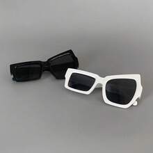 1 Piece Retro Square Glasses - Sturdy Rectangular Frame, Lightweight And Durable Glasses, Suitable For Men And Women, Retro Photography Glasses, Suitable For Street Style, Parties, Daily Life - Non-Prescription Decorative Glasses, Party Accessories, Playful Design, High-Quality Lenses, Fashion Enthusiasts - 黃色的 - 查看 2