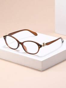 1 Peça Óculos de Armação Oval de Plástico para Mulheres, Estilo Casual Clássico Moderno Simples, Combinação Básica Transparente para Fotos na Rua, Vida Diária, Essenciais de Volta às Aulas, Acessórios Casuais de Negócios para Mulheres - Transparente - Visão 13