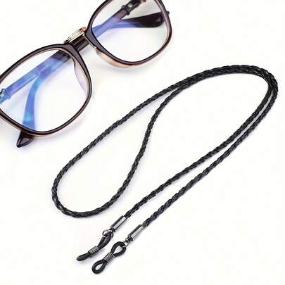 1 pieza Cadena de gafas multicolor, cordón de gafas de lectura trenzado de cuerda de PU