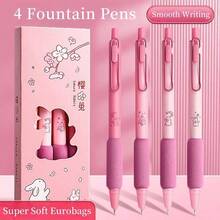 Press The Fountain Pen, European Bag, Soft Grip Pen, Plastic Colored Pen, Interchangeable Ink Bag Pen For Daily Writing, Perfect Gift For Friends - Multicolor - View 8