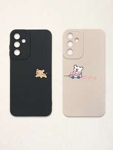 Bộ 2 ốp lưng điện thoại hình cặp cún dễ thương chủ đề Valentine, màu đen và be, chất liệu silicon mờ chống sốc, bảo vệ ống kính, hình trái tim, hình chó, phụ kiện dùng hàng ngày và làm quà tặng, ốp lưng đồng bộ, phụ kiện quà tặng, tương thích với iPhone - Nhiều màu - Xem 35