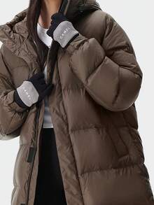 CAMEL CROWN Women's Long Down Jacket, Thick Design, Suitable For Autumn/Winter, Warm, Hooded, Down Filled, Waterproof, Insulated - French Brown - View 2