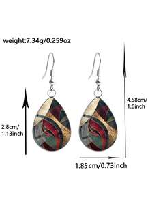 1 Coppia di orecchini a goccia in acciaio inossidabile 316 con motivo geometrico asimmetrico, stile minimalista vintage adatto per l'uso quotidiano e come regalo, orecchini gioiello minimalisti ed eleganti adatti per l'uso quotidiano e per le vacanze delle donne - Argento - Visualizzare 4