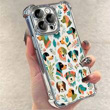 1pcs Colorful Cartoon Dog Pattern Phone Case Compatible with Apple Phone17ProMax 16 15 14Plus 11 12 13 ProMax Antidrop Phone Case Camera Protection Phone Case Funky Girlish Style Popular Cute Funny Can Be Given To Friends Can Be Given To Family Members As Gifts - Plateado - Ver 4