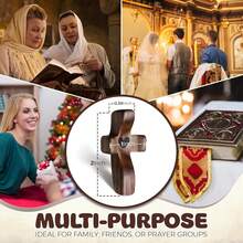 两件装木质十字架（心形图案），舒缓压力的礼物。一份充满鼓励的基督教礼物。缓解焦虑；可握在手中，触摸，并用于祈祷。您可以将这枚小十字架放在口袋里或握在掌心，时刻提醒自己在试炼和迷茫时，要紧紧抓住上帝的恩典、慈爱和怜悯。 - 彩色 - 查看 2