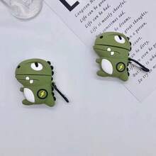 Capa protetora de silicone 3D com desenho animado, novidade de 2026 | Design adorável de Tiranossauro Rex | Capa macia personalizada para Air 1/2/3/Pro | Capa protetora moderna e prática para fones de ouvido Bluetooth sem fio da Apple | Acessório divertido para fones de ouvido femininos, leve e portátil, ideal para uso diário, viagens e presentes. - Multicolorido - Ver 8