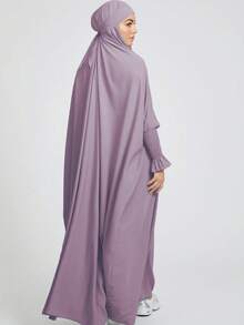 Bộ khăn trùm đầu Khimar thoáng khí và thân thiện với da, phù hợp cho phụ nữ Hồi giáo cầu nguyện và mặc hàng ngày, mọi mùa. - Nhiều màu - Xem 8