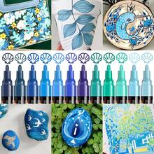 72 Colors Vivid Acrylic Marker Pen Set, 6 Color Systems, 1 Box Of 12 Gradient Colors, Non-Smudge Quick-Drying Markers, Medium Tip (2-3mm), Suitable For Rock Painting, Black Paper, Skateboard Decoration, Wood, Plastic, Canvas - Acrylic Markers - View 5