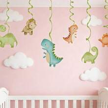 6pcs/18pcs Cartoon Dinosaur Spiral Hanging Decorations, Suitable For Various Theme Parties And Daily Use - Multicolor - View 3