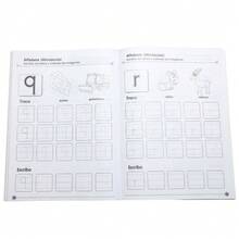 Caiet de copii în spaniolă + set de 5 creioane HB, cuvinte cu litere, învățare preșcolară cu caiet cu alfabet și imagini de vocabular, instrument educațional de învățare a limbilor străine pentru copii mici, rechizite de uz casnic/școlar.