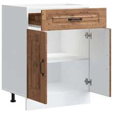 vidaXL Armário de cozinha Kalmar vieux bois bois d'ingénierie - Castanho - Ver 5