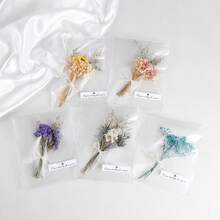 Bohemian Style Mini Dried Flower Bouquet Set | Small Vase Floral Arrangement | Desktop Decor | Mailbox Gift - Multicolor - View 3
