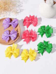4/20/40/60Pcs Random Colors Grosgrain Ribbon Pinwheel Hair Bows Boutique Bow Alligator Clips For Girls Teens Gifts - Multicolor - View 4