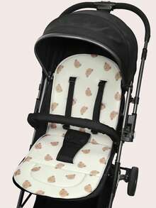 1pc Cartoon Pattern Baby Stroller Seat Cushion, Skin-Friendly Soft Durable Non-Deformable, Suitable For All Seasons Without Sweating, Removable Washable Anti-Slip, Multiple Patterns Available, Fits Various Baby Stroller Models