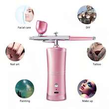1 Set Super Stable Spray Gun Kit: 25 PSI Precision Spray Gun For Nail Art, Rechargeable Dual-Mode Spray Gun With 0.3mm Nozzle, Portable Makeup Spray Gun Suitable For Gel Manicure, Ombre French Manicure, Etc. - Multicolor - View 3