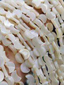 1pc Versatile Handmade DIY Shell, Mother Of Pearl, Asymmetrical Moon, Diamond, Hexagon, Small Fish Beaded Bracelet/Necklace Accessory, Random Pattern & Color - Multicolor - View 6