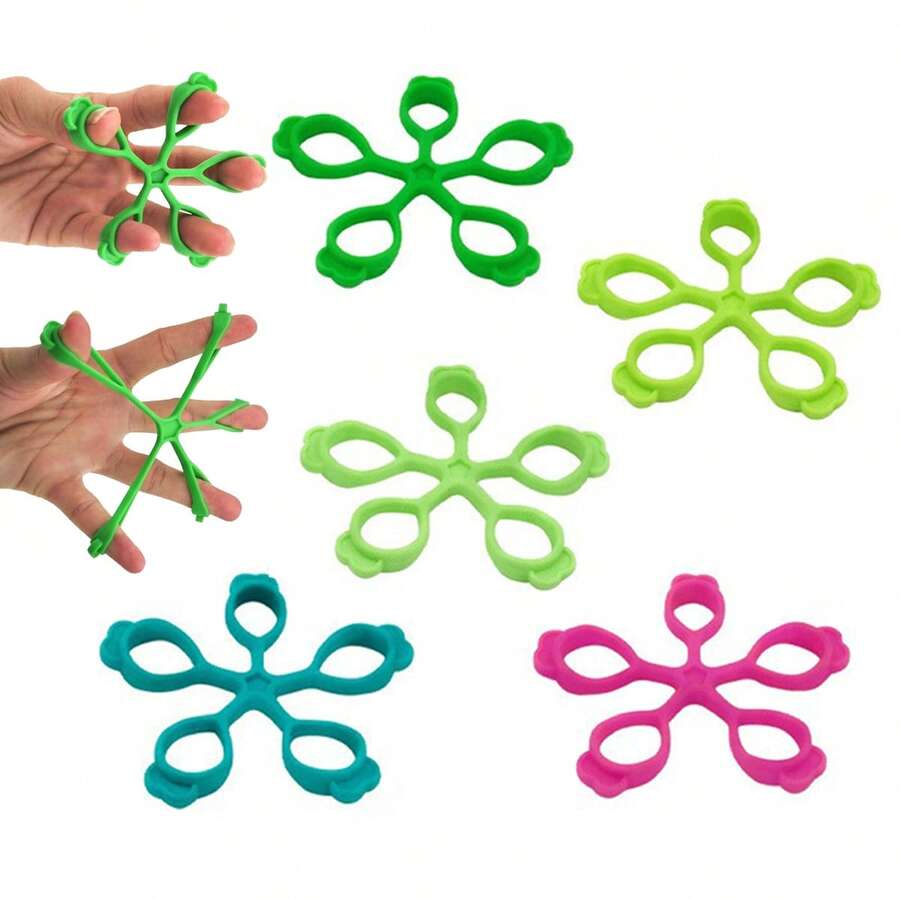 1pc Silicone Flower Shaped Finger Resistance Bands & Expanders - Non-Slip Grip Strengthener, For Finger Rehabilitation Training, Exercise And Hand Fitness, 6.6lbs-11lbs Levels, Multi-Color Options, Unisex - Multicolor - View 1
