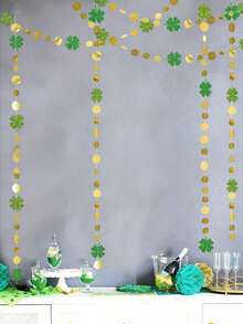 1/2/3/4件装 4米圣帕特里克节三叶草花环装饰 - 爱尔兰绿色悬挂装饰，适用于生日、帕特里克节派对、节日家居墙面装饰 - 彩色 - 查看 7