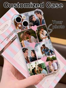 Customized Minimalist Personalized Photo Phone Case, Shock-Proof Phone Cover For A13, A14, A15, A16, A33, A34, A35, A52, A53, A54, A55, S20, S21, S22, S23, S24, S25 Ultra Plus, 11, 12, 13, 14, 15, 16, 17 Pro Max - Clear - View 2