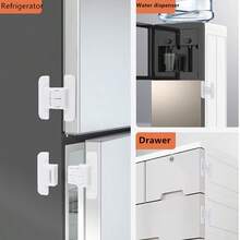 White Multi-Purpose Security Box Accessories - Anti-Opening Locks, Door Locks, Window Locks, Adhesive Drawer Locks, Fridge Door Locks, Closers, Cabinet Locks, Water Dispenser Locks, Safety Buckles, No Drilling Required, Self-Adhesive Anti-Pinch, Double Buckle Design Anti-Opening - White - View 2