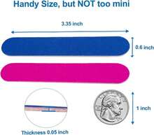 Emery Boards For Nails, 100 Pcs Nail Files For Nature Nails Small Disposable Double Sided Colorful Nail File Bulk For Home Salon Travel Size Mini Manicure Kit For Men Women Kids Wood Emory Pink/Blue - ColorA - 查看 4