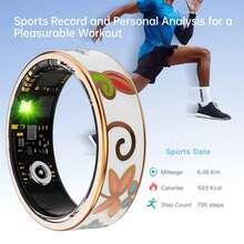 Upgraded Smart Ring, 5ATM Waterproof, Sports Mode, Pedometer, Sleep Monitoring, Phone Control, Exquisite Enamel Appearance, Electroplating Craftsmanship, Unisex, Gift, Narrow Ring