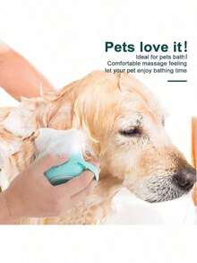 1pcs Generic Pet Dog Bath Brush Gentle Soap Dispenser Massaging Bath Grooming Soft Silicone - Màu xanh nhạt - Xem 5