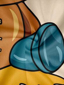 Men's Casual Cute Bear Print Round Neck Short Sleeve T-Shirt - White - View 5