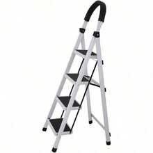 Escalera Plegable De 4 Peldaños, Aluminio, Escalera de Tijera para Interior y Exterior, Portátil Multifuncional.escalera plegable/muebles/escalera/escaleras plegable portátil - por defecto - Ver 3