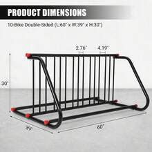 Techigher Commercial Grid Bike Rack, Single & Double Sided, Steel Bicycle Storage Stand For Garages, Stores, Schools & Universities - 10 Bike/Double Sided - View 2