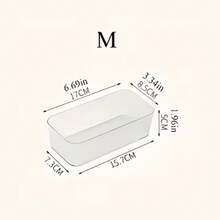 1pc Transparent Drawer Makeup Organizer Box, Stationery Storage, Divided Vanity Desk Skincare Organizer, Fragrance-Free Plastic Cosmetic Storage Box, Multi-Function Drawer Divider, Teacher Gift, Kitchen, Holiday, Graduation, Storage Box - Clear - View 12