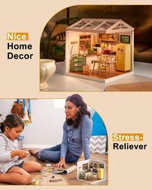 Robotime Rolife Super Creators DIY Plastic Mini House Building Kit - 3D Puzzle With LED Lights, Compatible With Mini Figures, Multiple Themes To Choose From, Suitable For Teenagers And Adults, Interior Decoration, Ideal Christmas Or Birthday Gift(Happy Meals Kitchen) - 08-Happy Meals Kitchen - 查看 9