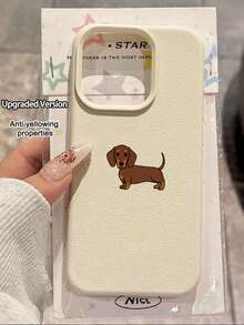 1 chiếc ốp lưng điện thoại TPU chống sốc hình chó Dachshund và vải thiều dễ thương, tương thích với Apple// - Nhiều màu - Xem 1