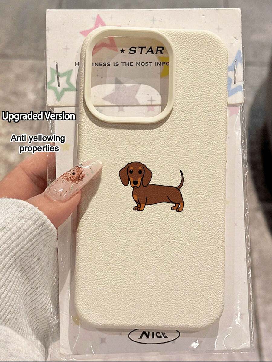 1 chiếc ốp lưng điện thoại TPU chống sốc hình chó Dachshund và vải thiều dễ thương, tương thích với Apple// - Nhiều màu - Xem 1