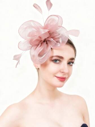 女士头饰，精致茶会帽，2024新款优雅50年代风格头饰，肯塔基德比帽，新娘婚礼发夹，鸟笼面纱头饰，20世纪20年代赛马俱乐部花朵头饰，复古布里克斯顿软呢帽，贝雷帽，50年代风格教堂帽，黑色丧葬面纱，40年代维多利亚风格帽子，小圆帽，洛丽塔风格配饰，适合女性和女孩，生日、母亲节、万圣节和圣诞节礼物