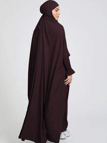 Bộ khăn trùm đầu Khimar thoáng khí và thân thiện với da, phù hợp cho phụ nữ Hồi giáo cầu nguyện và mặc hàng ngày, mọi mùa. - Nhiều màu - Xem 2