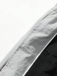 Mens Side-Stripe Pants - Polyester Fabric Relaxed Tapered Fit | Spring Summer Stylish  For Daily Streetwear & Casual Outings (Retro Sporty Urban Style) - 黑色 - 查看 3