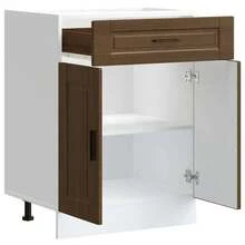 vidaXL Armoire de cuisine Porto chêne marron bois d'ingénierie - Tabac - Voir 5