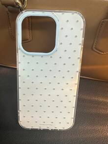 小众 Ins 波点可爱相机图案手机壳，兼容苹果 16/17 Pro Max/15 Pro，女士全包防震保护套，兼容 14/13