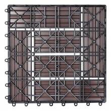 Bakaji 11-Piece WPC Tile Set For Outdoor Garden, Patio, Balcony, Flooring With Water Drainage, Interlocking Tile Assembly, Weather Resistant, Interlocking Design - Turtledove - View 3