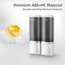 2-In-1 Shower Soap Dispenser, 2*500 Ml Shampoo And Conditioner Dispenser Wall-Mounted Shower Pump Soap Dispenser Body Wash Dispenser For Bathroom Kitchen Hotel (2 Chamber + White) - 2 buồng + Trắng - Xem 3