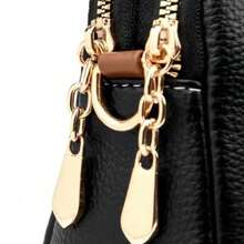 New Women Soft Leather Shoulder Bag - 黑色 - 查看 5